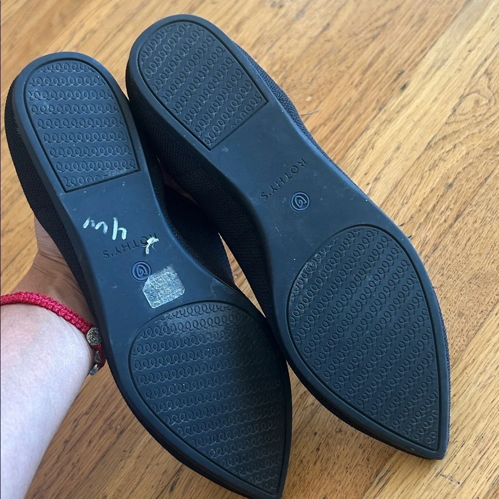 Rothy's Black Pointed Ballet Flats Size 8.5